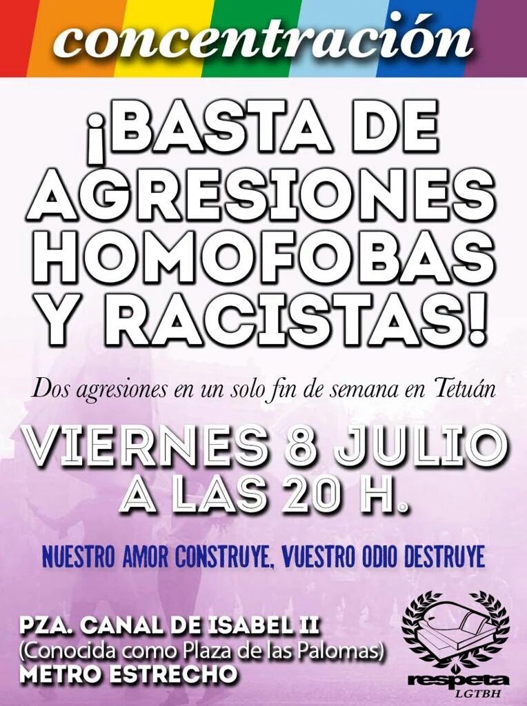 Concentración en rechazo a las agresiones homófobas y racistas en Tetuán (8 de julio)
