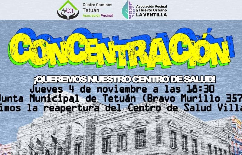 4 de noviembre concentración en defensa de un Centro de Salud en Villaamil